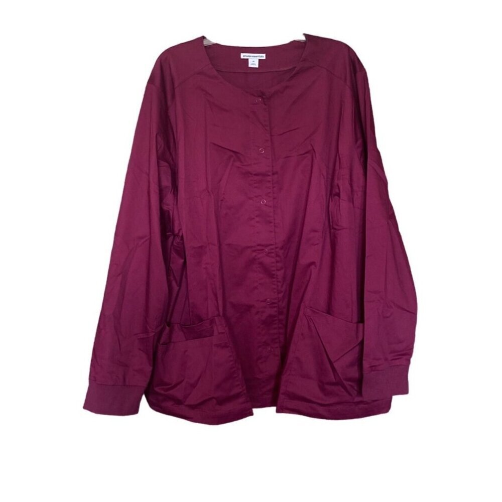 NWOT Plum‎ medical scrub jacket snap on front long sleeve pockets women 4X - Picture 4 of 8